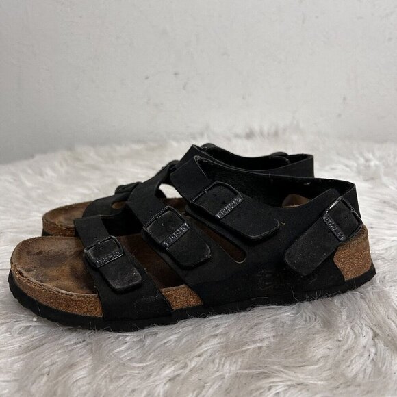 Birkenstock Birki's Canberra Ellice Triple Strap Sandal Shoes Black EU 37 US 6 - Picture 2 of 10